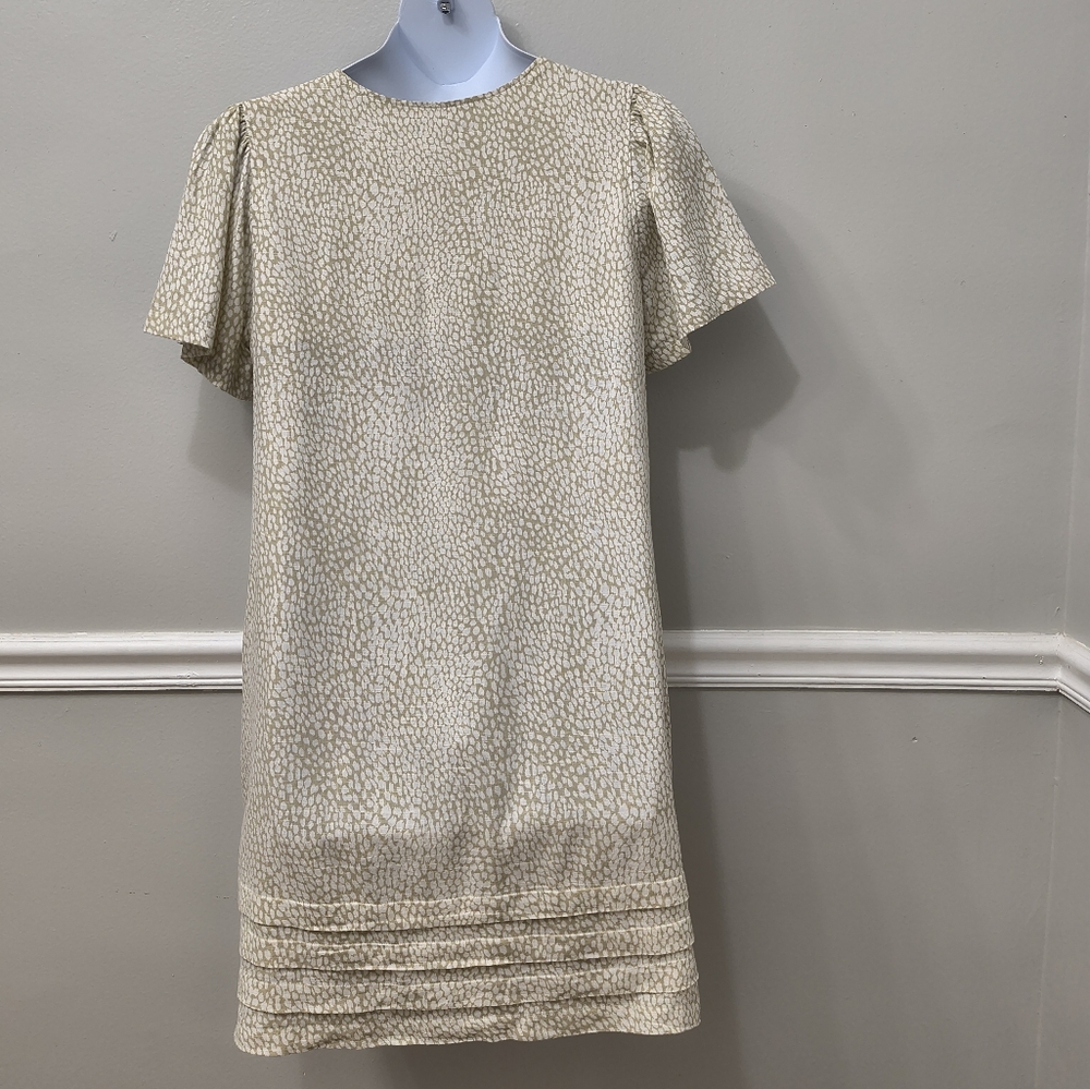 Nicole Miller Original Women's Linen Blend Casual Dress Beige White XL Preppy - Picture 7 of 12